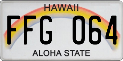 HI license plate FFG064