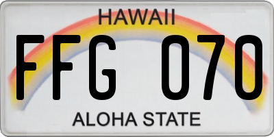 HI license plate FFG070
