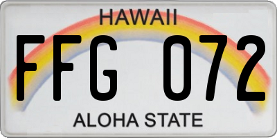 HI license plate FFG072
