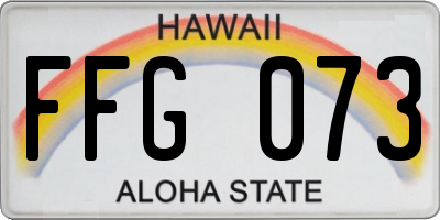 HI license plate FFG073
