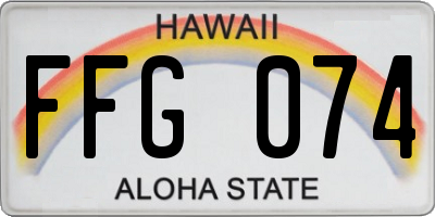 HI license plate FFG074