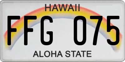 HI license plate FFG075