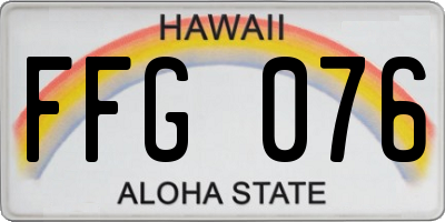 HI license plate FFG076