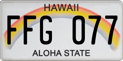 HI license plate FFG077