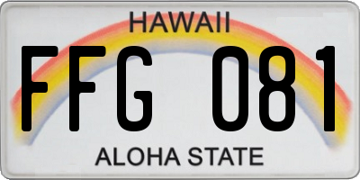 HI license plate FFG081