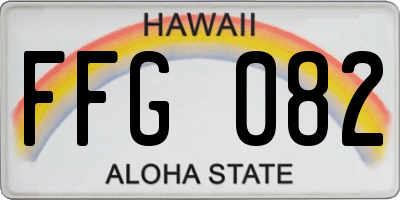 HI license plate FFG082