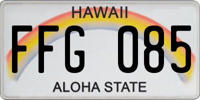 HI license plate FFG085