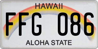 HI license plate FFG086