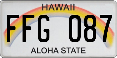 HI license plate FFG087