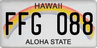 HI license plate FFG088