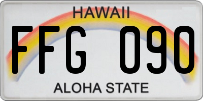 HI license plate FFG090