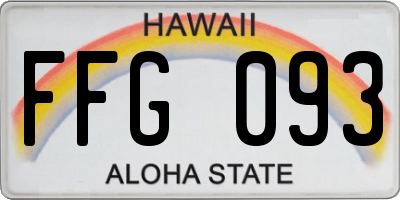 HI license plate FFG093