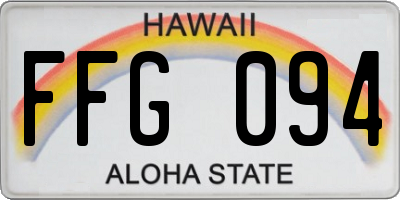 HI license plate FFG094
