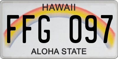 HI license plate FFG097