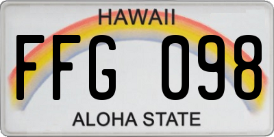 HI license plate FFG098