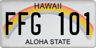 HI license plate FFG101