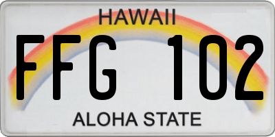 HI license plate FFG102