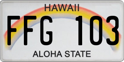 HI license plate FFG103