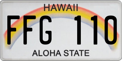 HI license plate FFG110