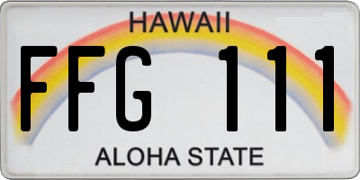 HI license plate FFG111