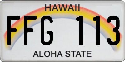 HI license plate FFG113
