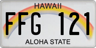 HI license plate FFG121