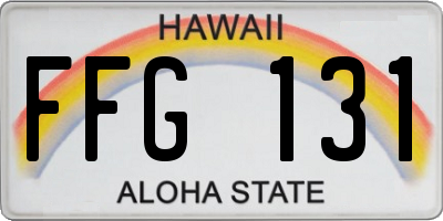 HI license plate FFG131