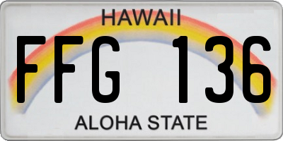 HI license plate FFG136
