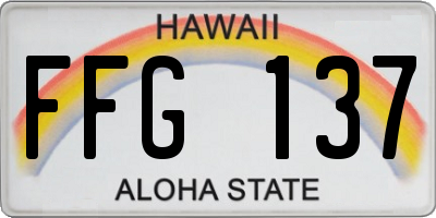HI license plate FFG137