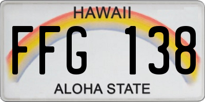 HI license plate FFG138