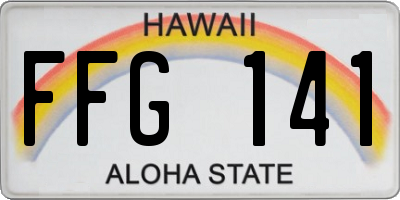 HI license plate FFG141