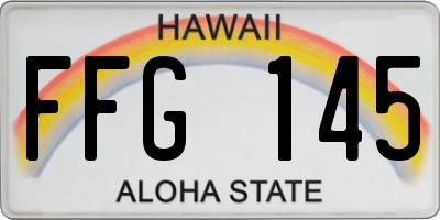HI license plate FFG145