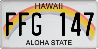 HI license plate FFG147