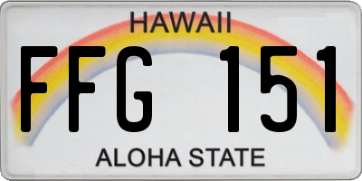 HI license plate FFG151