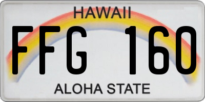 HI license plate FFG160