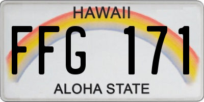 HI license plate FFG171