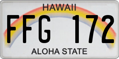 HI license plate FFG172