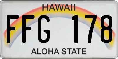 HI license plate FFG178
