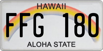 HI license plate FFG180