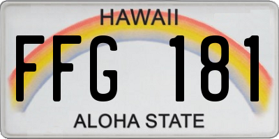HI license plate FFG181