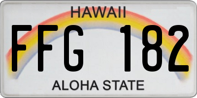 HI license plate FFG182