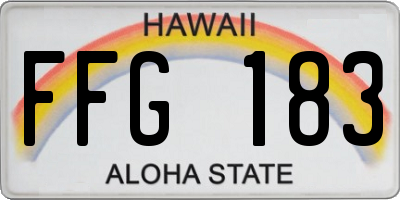 HI license plate FFG183