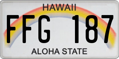 HI license plate FFG187