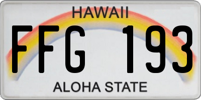 HI license plate FFG193