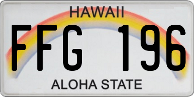 HI license plate FFG196
