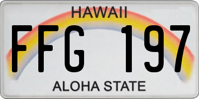 HI license plate FFG197