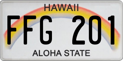 HI license plate FFG201