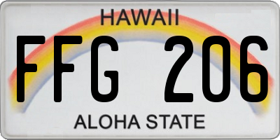 HI license plate FFG206