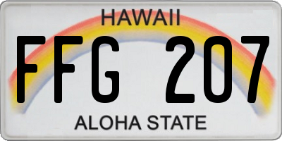 HI license plate FFG207
