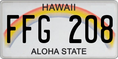 HI license plate FFG208
